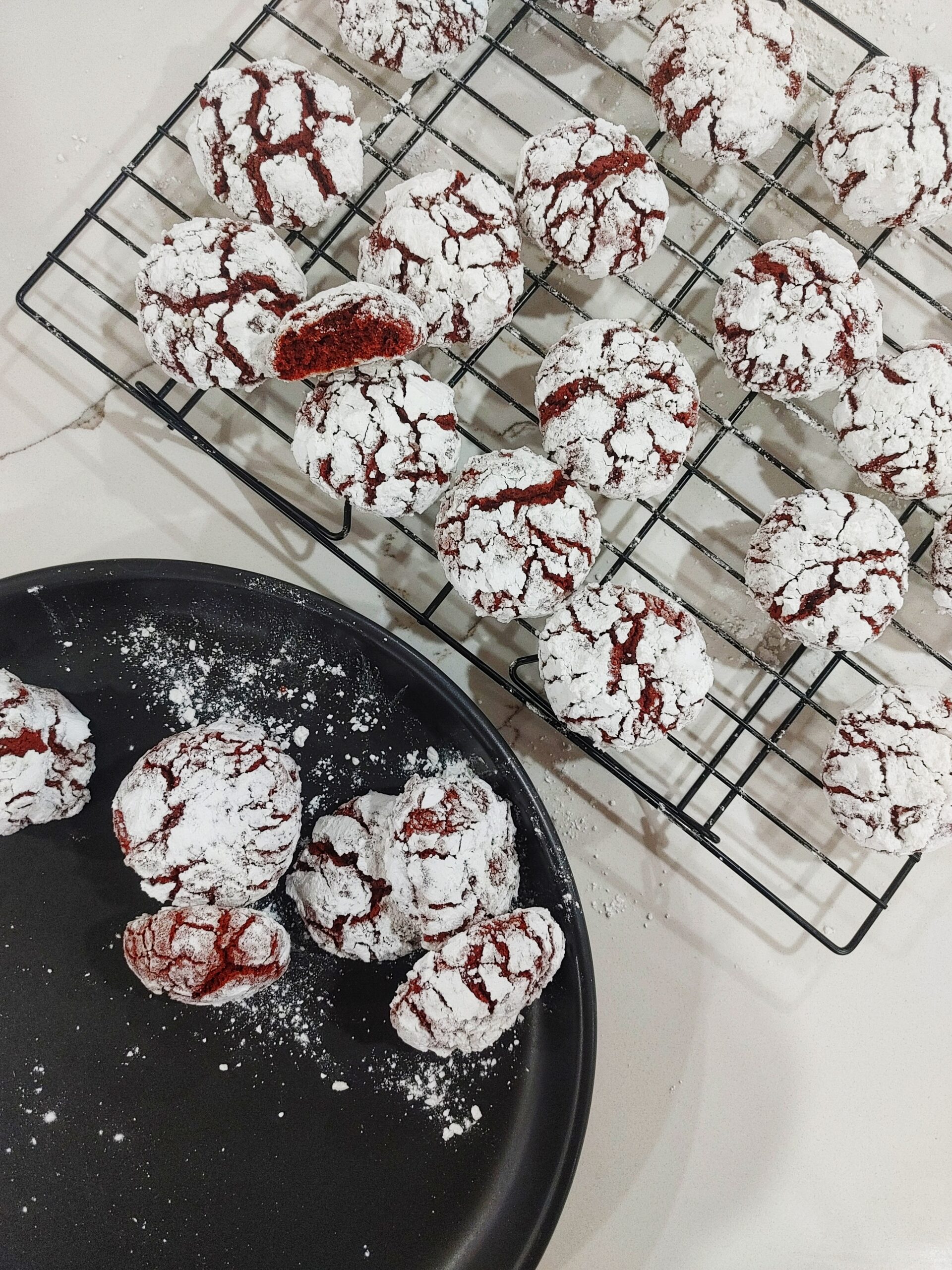 Red Velvet Crinkle Cookies